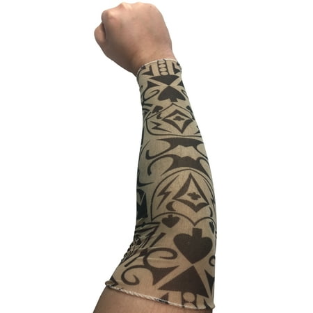 Mens Womens Poker Thug Costume Accessory Arm Sleeve Tattoo