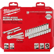 Milwaukee 1/4 Drive Metric Ratchet Socket Mechanics Tool Set (28-Pc) 48-22-9504
