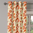 thumbnail image 2 of Ambesonne Orange Grommet Curtain, Red Retro Poppy Flowers, 50" x 72", Orange Red Peach, 2 of 6