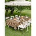 thumbnail image 4 of Outdoor Tablecloth with Umbrella Hole for Patio/Picnic/Party/Camping, Country Farmhouse Waterproof Table Cloth Rectangle Table Cover Washable, Vintage Plants Lines Pattern Brown (52"x 70"), 4 of 8