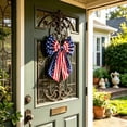 thumbnail image 5 of JollyMart Patriotic American Flag Bow,11.8" 4th of July Stars & Stripes Wreath Bow,Red White Blue Large Decorative Bow for Front Door,Memorial Day,Independence Day,Labor Day Indoor Outdoor Home Decor, 5 of 7