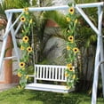 thumbnail image 4 of 4 piezas 2,5 m guirnalda de girasoles artificiales guirnaldas de flores artificiales que caen plantas falsas colgantes de seda enredadera de flores para exterior interior colgante boda fiesta jardín, 4 of 5