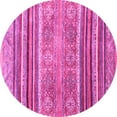 thumbnail image 1 of Ahgly Company Indoor Round Abstract Pink Modern Area Rugs, 4' Round, 1 of 4