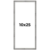 10x25 Frame Silver Grey Distressed Solid Wood Picture Frame | 0.75 Inch Moulding Width | Interior