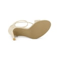 thumbnail image 5 of BLISSFUL STEP Women Zipper Ankle Strap Stiletto Heel Sandals Beige 8, 5 of 7
