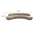 thumbnail image 5 of Benjara Zema 2 PC Sofa-Curved Modular Design-Camel Brown Fabric-2 Ball Pillows, 5 of 6