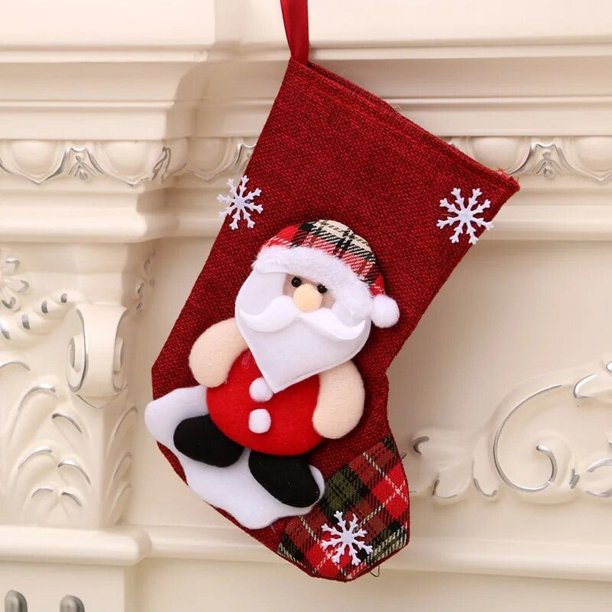 Large Stockings Santa Elk Fabric Gift Socks Christmas Lovely Bag for Children Fireplace Tree Christmas Decoration