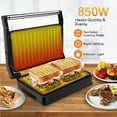 thumbnail image 6 of 3-in-1 Electric Panini Press&Grill, Sandwich Maker,4 Slice Stainless Steel Panini Press Grill, Non-Stick Sandwich Press Maker with Removable Drip Tray for Any Thickness Sandwich, Burgers, Steak, 6 of 9