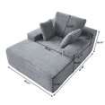 thumbnail image 3 of Decksplore Oversized Corduroy Chaise Lounge Chair Indoor, No Assembly Lazy Sofa, Light Grey, 3 of 7