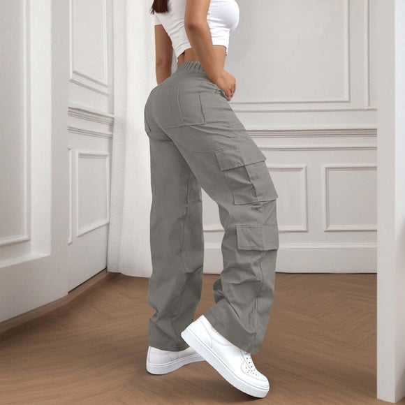 Outfmvch Pantalon de Randonnée Femme Pantalon de Travail Femme Pantalon pour Femme Pantalon Baleaf Pantalon pour Femme Leggings avec Poches pour Femme Pantalon de Survêtement à Jambe Grand Femme Gris TG