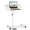 White, variant on Height Portable Mobile Sit Stand Table, Adjustable Overbed Bedside Table, Rolling Laptop Tray Desk Cart, Tilting Hospital Bed Table with Wheels, Black Bed Desk