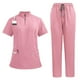 thumbnail image 4 of Conjunto de enfermería, uniforme de trabajo suave, traje para spa, cosmetología, centro de belleza. Rosa, 4 of 9