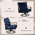 thumbnail image 5 of NATURAL EXPRESSIONS 4 Pieces Patio Furniture Sets, Outdoor Conversation Sofa Sets with High Back Swivel Rocking Chairs,Loveseat, Double-Deck Wooden-Grain Metal Table, Blue, 5 of 8