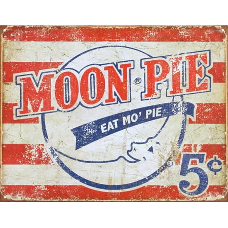 Pies Sign - Moon Pie - Eat Mo' Pie Tin Sign - 16x12.5