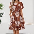 thumbnail image 2 of Hawaiian Hibiscus Flowers Women's Dress Short Sleeve Summer Sundress Summer Women Clothes, 2 of 7
