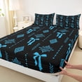 thumbnail image 3 of Feelyou Hippie Aztec Damask Queen Sheet Sets, Vintage Western Bow Bed Set, 4 Pieces, 3 of 7