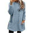 thumbnail image 2 of ZVAVZ Todays Order For Delivery Plus Size Fuzzy Fleece Tops for Women Cute Graphic Print Sweater Long Sleeve Thermal Pajamas Tops Thicken Warm Crewneck Sherpa Pullovers, 2 of 4