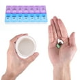 thumbnail image 4 of Unique Bargains Compact 14 Grids Double Row Pill Box for Travel and Daily Use Purple Blue, 4 of 6