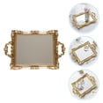thumbnail image 2 of 1PC Vintage Carved Mirror Tray Wedding Dessert Table Storage Adornment (Golden), 2 of 6