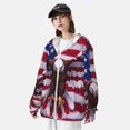 thumbnail image 4 of Logiee USA Eagle with Spread Wings Print Men's Women Light Jacket Full Zip Sun Protection Hoodie Long Sleeve Sun Shirts for Men Hiking Fishing Zip Pockets-Large, 4 of 8