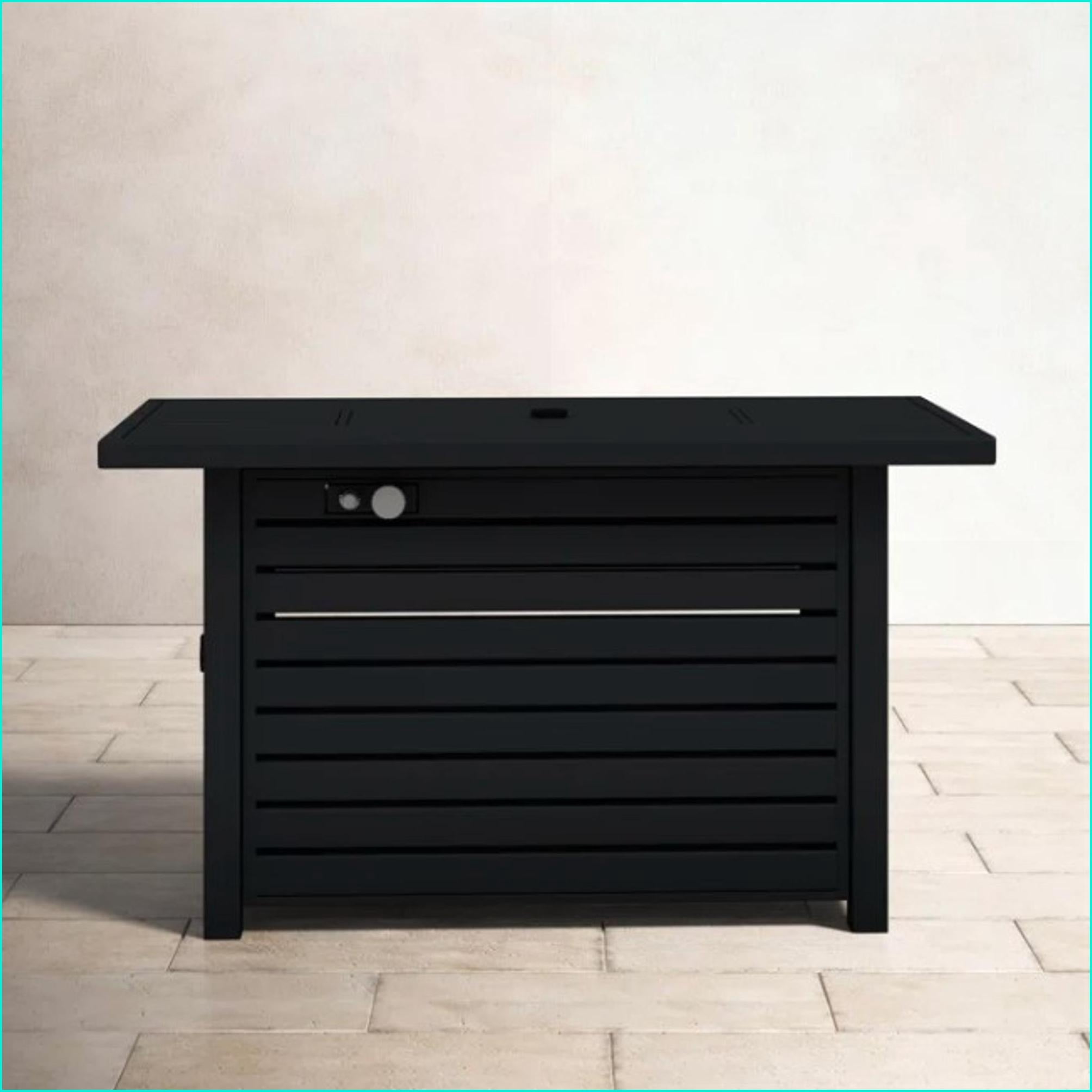 Outdoor Stoves | fogata exterior | 50000 BTU Steel Rectangle Fire Pit Table for Backyard Patio | Black