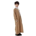 thumbnail image 6 of SUXIAN Boys Jacket Arabic Thobe Long Sleeve Kaftan Robe National Embroidered for Children Coffee 13-14 Years, 6 of 9