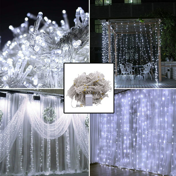 19.6 x 9.8ft Led Curtain Lights, 600 LED String Lights for Bedroom, Clear  Twinkle Lights w/8 Modes, Fairy String Lights for Indoor, Outdoor, 