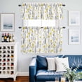 thumbnail image 2 of Yellow Spring Floral Kitchen Curtains Sets for Windows 36 Inch Length, Flowers Botanical Elegant Pastoral Rod Pocket Window Treatments Tier Curtains and Valances Set for Bedroom/Bathroom, 2 of 8