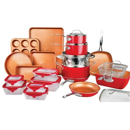 

Gotham Steel 32 Piece Cookware Set Bakeware and Food Storage Set Nonstick Pots and Pans