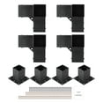 thumbnail image 1 of KFFKFF Pergola Support Set 4''x4''(Inner Dimensions 3.6x3.6), 8pcs 3-Direction Robust Corner Support Woodcraft DIY Post Foundation Kit, Simple Assembly Timber Beams, 1 of 9