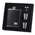 thumbnail image 1 of Eclipse S Black Leather 6 oz Deluxe Flask Gift Set, 1 of 1