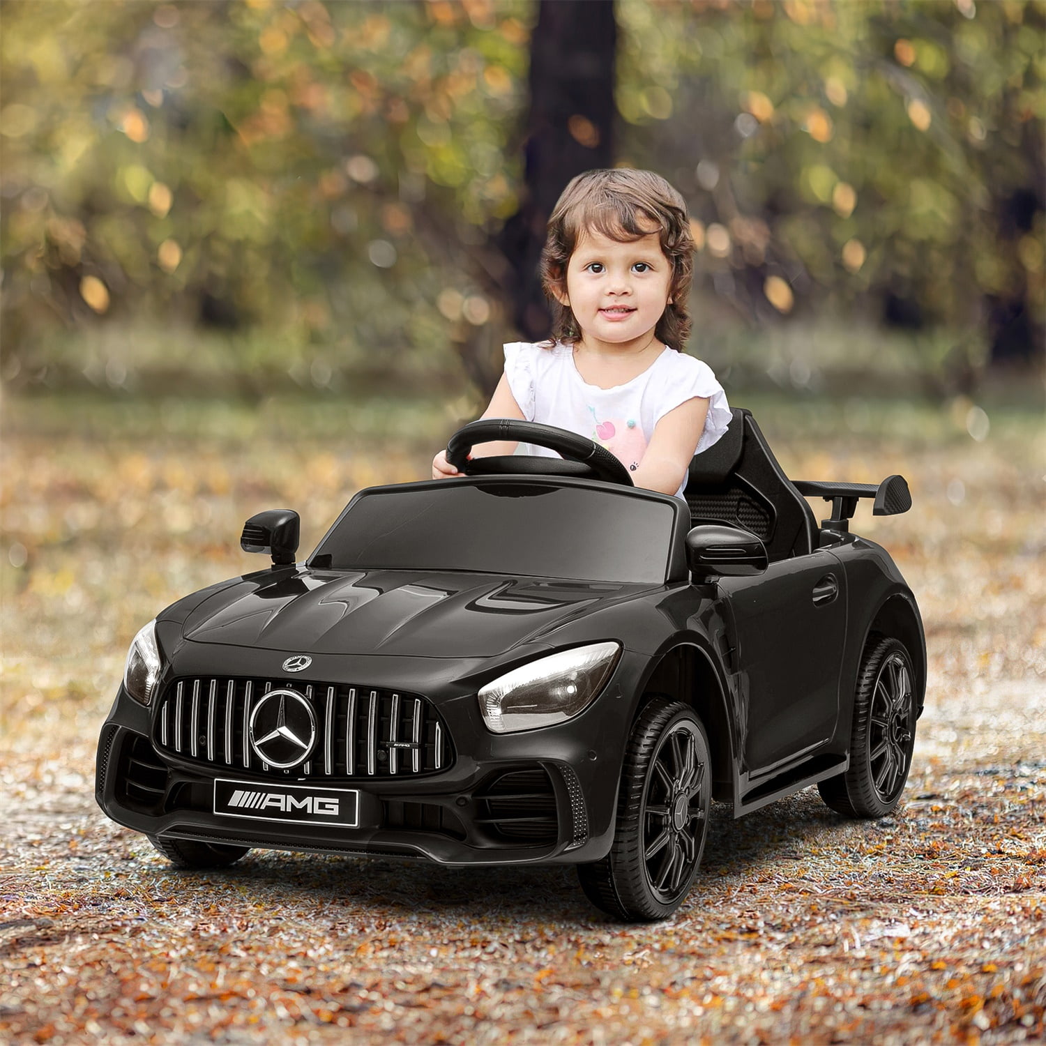CIPACHO Dual Drive 12V Powered Ride Ons Sports Car with 2.4G Remote Control Licensed Mercedes-Benz AMG GTR for Kids, Black CIPACHO Dual Drive 12V Powered Ride Ons Sports Car with 2.4G Remote Control Licensed Mercedes-Benz AMG GTR for Kids, Black