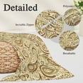 thumbnail image 2 of Beige Brown Green Pillow Covers, Linen Long Throw Pillow Case, Retro Botanical Abstract Art Holiday Pillow Protector Decorative Cushion Cover for Living Room/Bedroom 24" x 36", 2 of 8