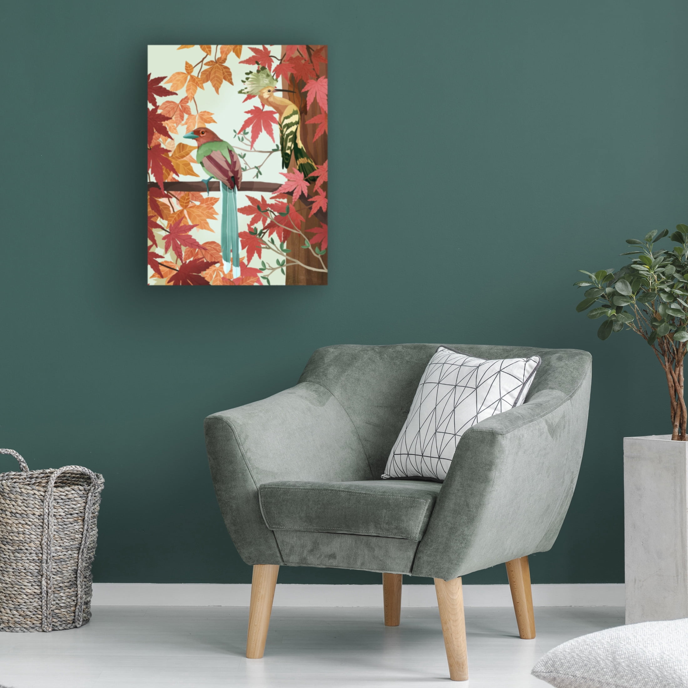Trademark Fine Art Goed Blauw  Birds of Autumn Canvas Wall Art
