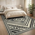 thumbnail image 3 of ODIKA 8'x10' Washable Area Rug Non-Slip Chair-Friendly Mat Geometric Motif Interlocking Bold Contrast Decorative Boho Classroom for Dining Room, Large Office, Lounge, 3 of 7