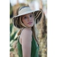 thumbnail image 2 of Peter Grimm Striped Womens Sun Protection UPF 50+ Straw Wide Brim Adjustable Crushable + Packable Beach Visor Resort Hat, 2 of 5