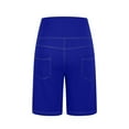 thumbnail image 5 of TrendVibe365 Short Leggings for Women with Pockets Plus Size Elastic Waist Shorts Curvy Slim Casual Workout Pants for Work out Solid Yoga Short Length Lightweight Blue S Breathable Gym Clothes, 5 of 6