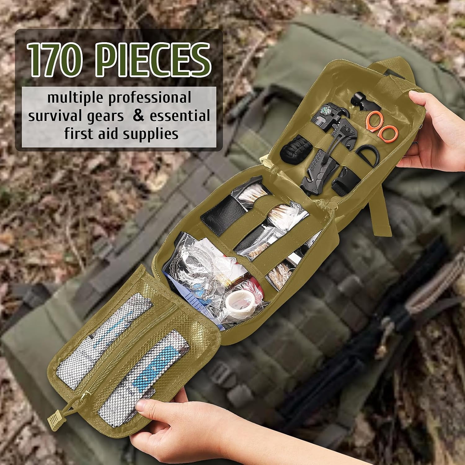 Gear Aid And Supplies 170 PCS Survival Kits, Survival First Aid Kit ...