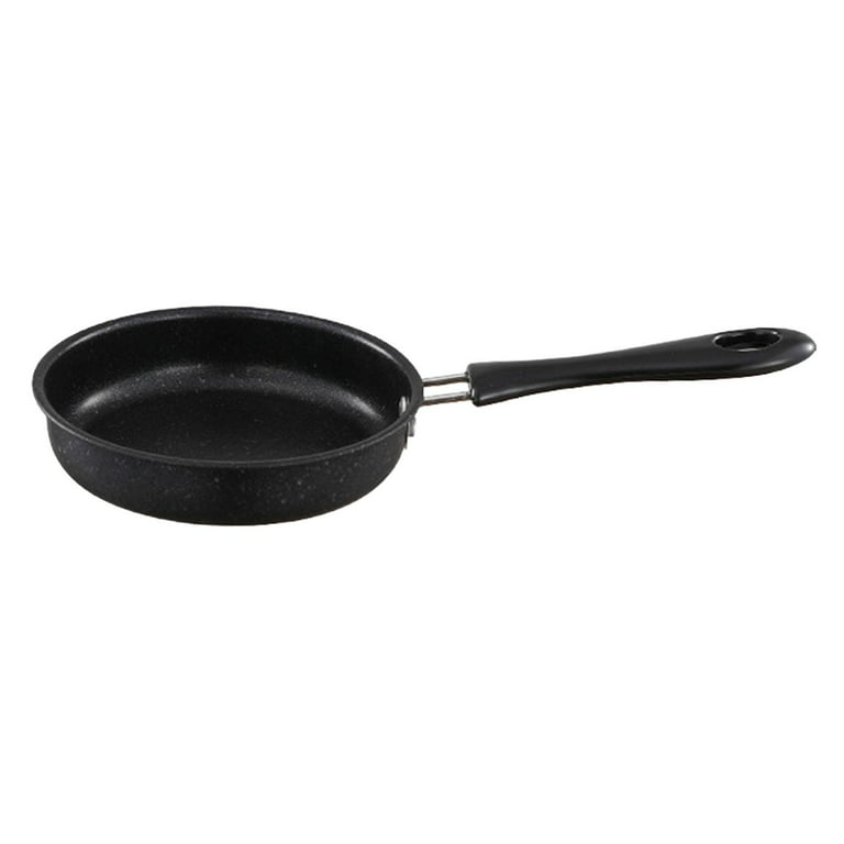 Fry Pan Non Stick Surface Smokeless Kitchen Cookware Small Saute Pan Induction Omelette Pan for Induction Cooker GAS RV Black, Size: 12.5 cm