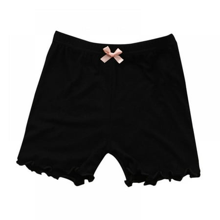 

3-12 Years Girl s Solid Color Lace Trim Boyshort Underwear Safety Dress Panties