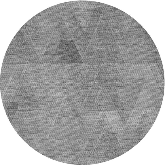 Ahgly Company Machine Washable Indoor Round Transitional Dark Gray Area Rugs, 7' Round