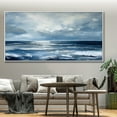 thumbnail image 4 of Large Abstract Sea Oil Painting Textured White Waves Ocean and Sky Canvas Art Contemporary Living Room Wall Home Decor,Unstretched,Frameless,(71*142cm)28*56lnches, 4 of 5