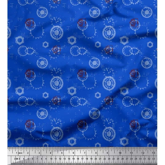 Soimoi Cotton Duck Fabric Watches & Texture Printed Craft Fabric by the Yard 42 Inch Wide