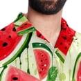thumbnail image 5 of Watermelon Men's Casual Hawaiian Button Down Short Sleeve Summer Beach Printed Shirt, 5 of 6