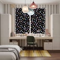thumbnail image 4 of Colorful Polka Dot Kitchen Curtains Window Panels, Modern Minimalist Geometric Black Insulated Window Treatment Curtain, Grommet Curtains for Bedroom/Living Room/Bathroom, 2 Piece 42"Wx63"L, 4 of 8
