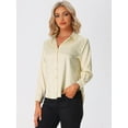 thumbnail image 2 of Unique Bargains Women's Button Down Leopard Print Business Casual Shirt XL Champagne, 2 of 6