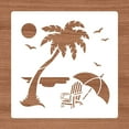 thumbnail image 3 of Plantillas de pintura de 12x12 pulgadas para playa y camping: Plantilla de sombrilla con forma de cocotero, 3 of 9