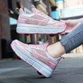 thumbnail image 4 of Yunkctuk Kids Roller Skate Shoes with 2 Detachable Wheels, Sneakers for Boys Girls Birthday Thanksgiving Christmas Day, 4 of 6