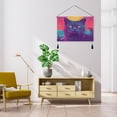 thumbnail image 4 of WOBOGO Cat before Sunset Living Room Canvas Wall Art Bedroom Study Framed Canvas Print Artwork Home Office Decorations 24.5×16.7in, 4 of 6