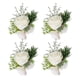 thumbnail image 5 of Minnieouse Sueño de novia Ramo de flores artificiales con un toque de elegancia de flores artificiales Boda Fácil de usar Ramillete de ramillete ramillete blanco como la leche Cuerpo 2Conjunto, 5 of 6